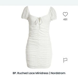 NWT BP‎ white lace middle ruched dress // Medium